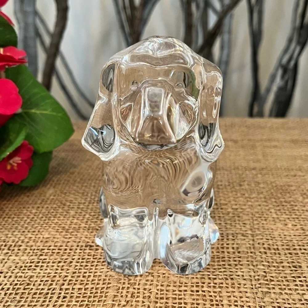 Vintage Orrefors Sweden Crystal Puppy Dog
